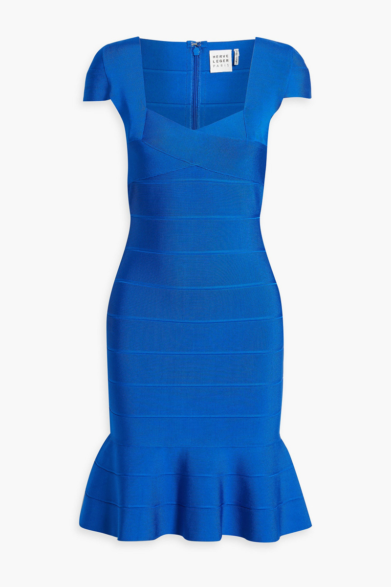 Hervé Léger - Fluted bandage dress - Blue - XS