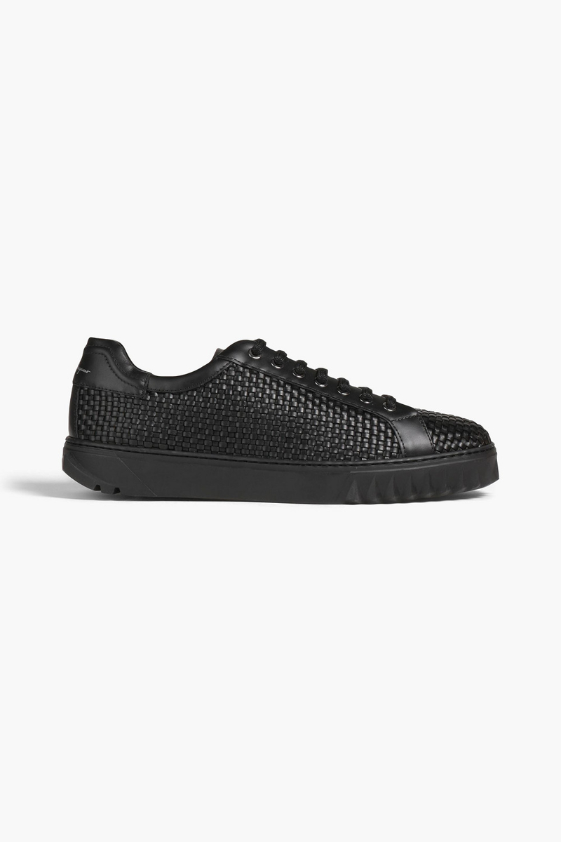 Ferragamo - Woven leather sneakers - Black - US 6.5