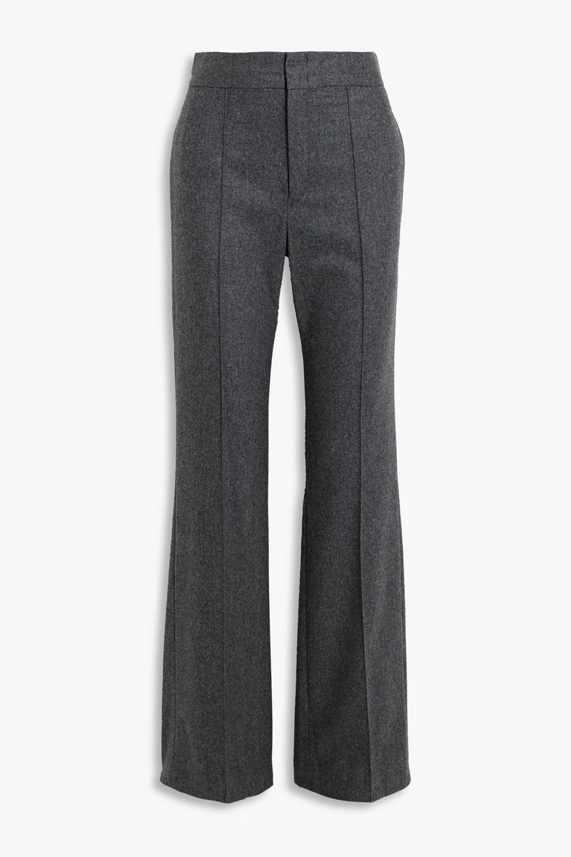isabel marant - rokia mélange wool straight-leg pants - gray - fr 34
