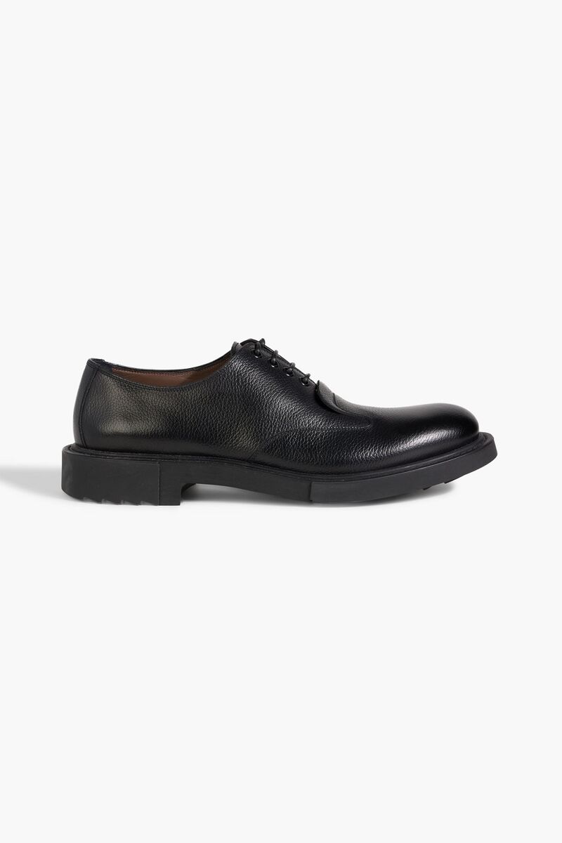Ferragamo - Lux pebbled-leather brogues - Black - US 11.5