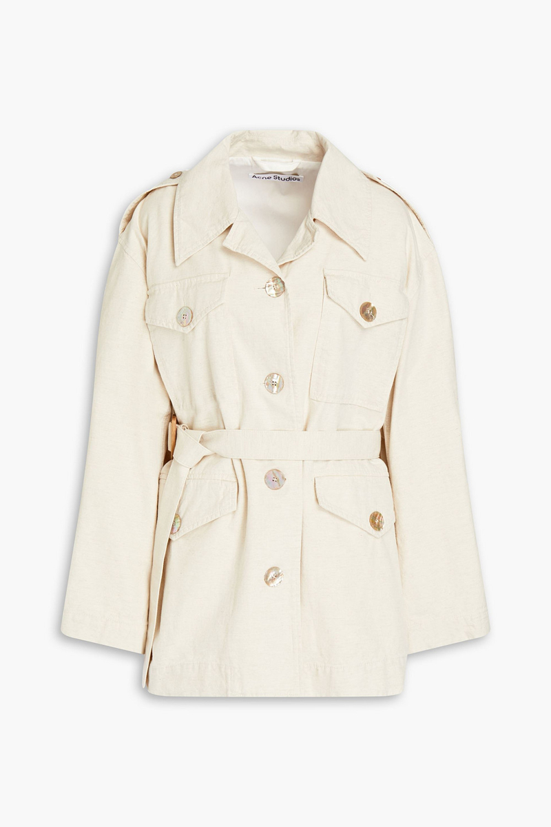 Acne Studios - Cotton and linen-blend canvas jacket - White - DE 32