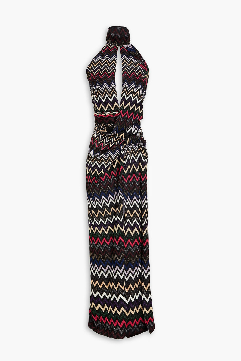 Missoni - Metallic cutout crochet-knit halterneck maxi dress - Black - IT 44
