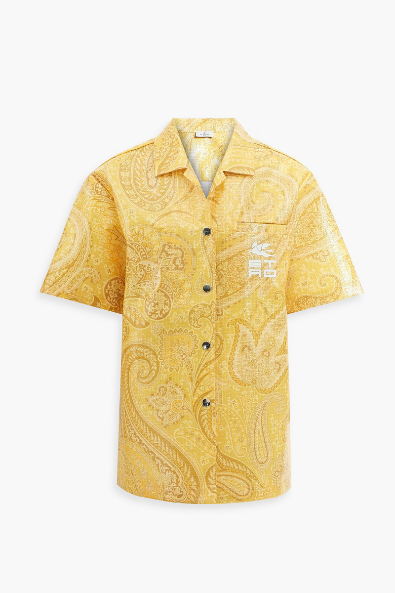 Etro - Coated paisley-print ripstop shirt - Yellow - IT 40