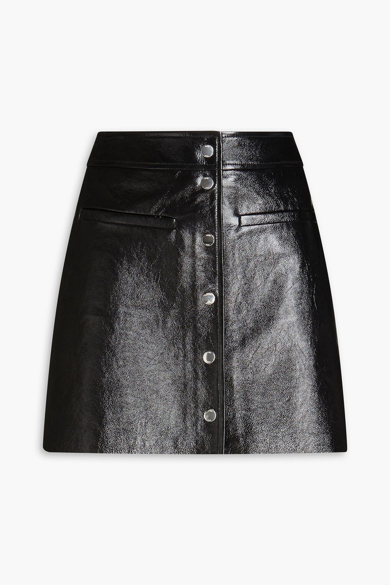 Maje - Faux leather mini skirt - Black - FR 40