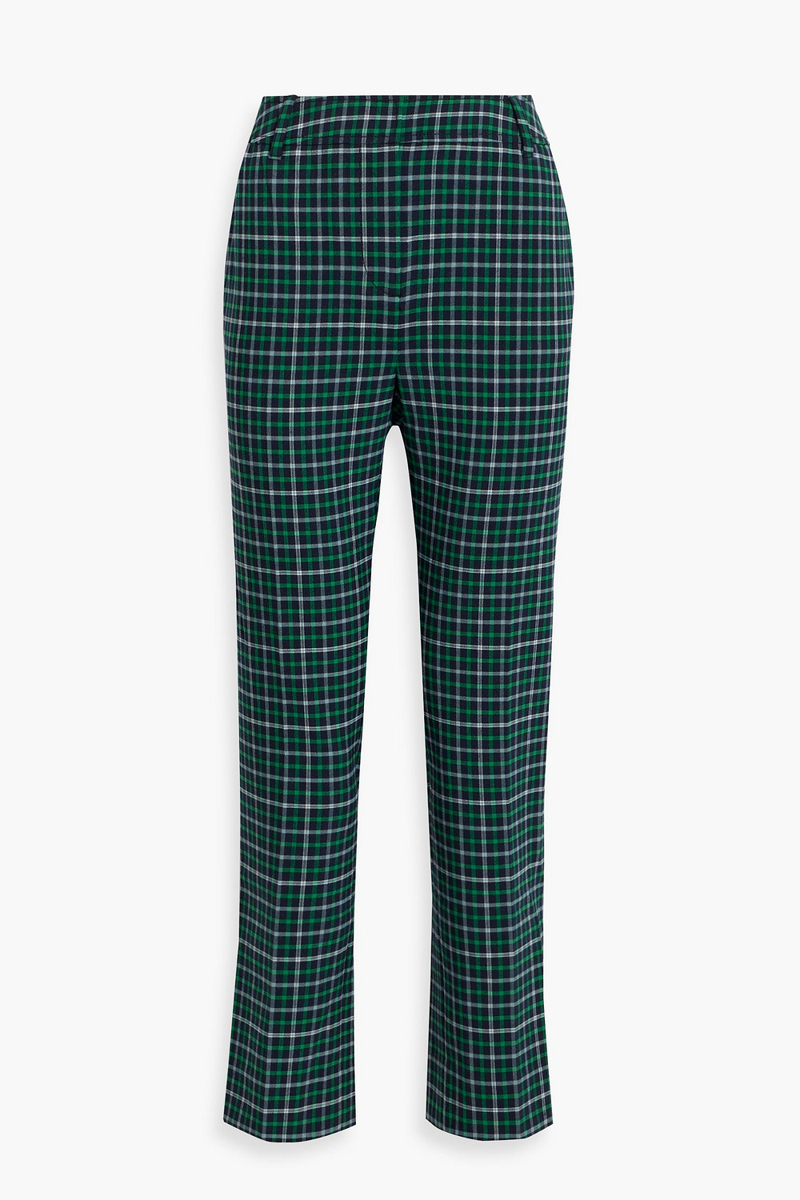 Zimmermann - Checked jacquard straight-leg pants - Green - 3