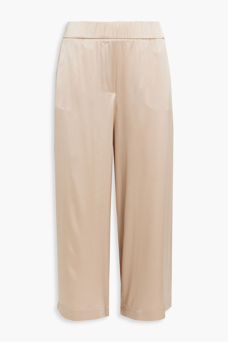 fabiana filippi - cropped striped stretch-silk satin wide-leg pants - pink - it 40