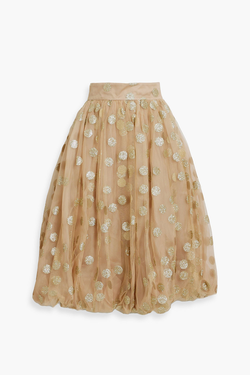 Zimmermann - Glittered polka-dot tulle skirt - Neutral - 00