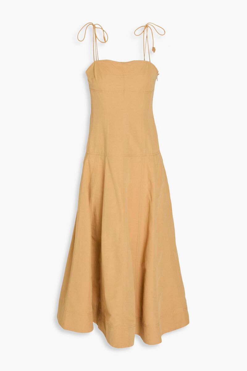 Ulla Johnson - Batista cotton, linen and silk-blend midi dress - Neutral - US 6