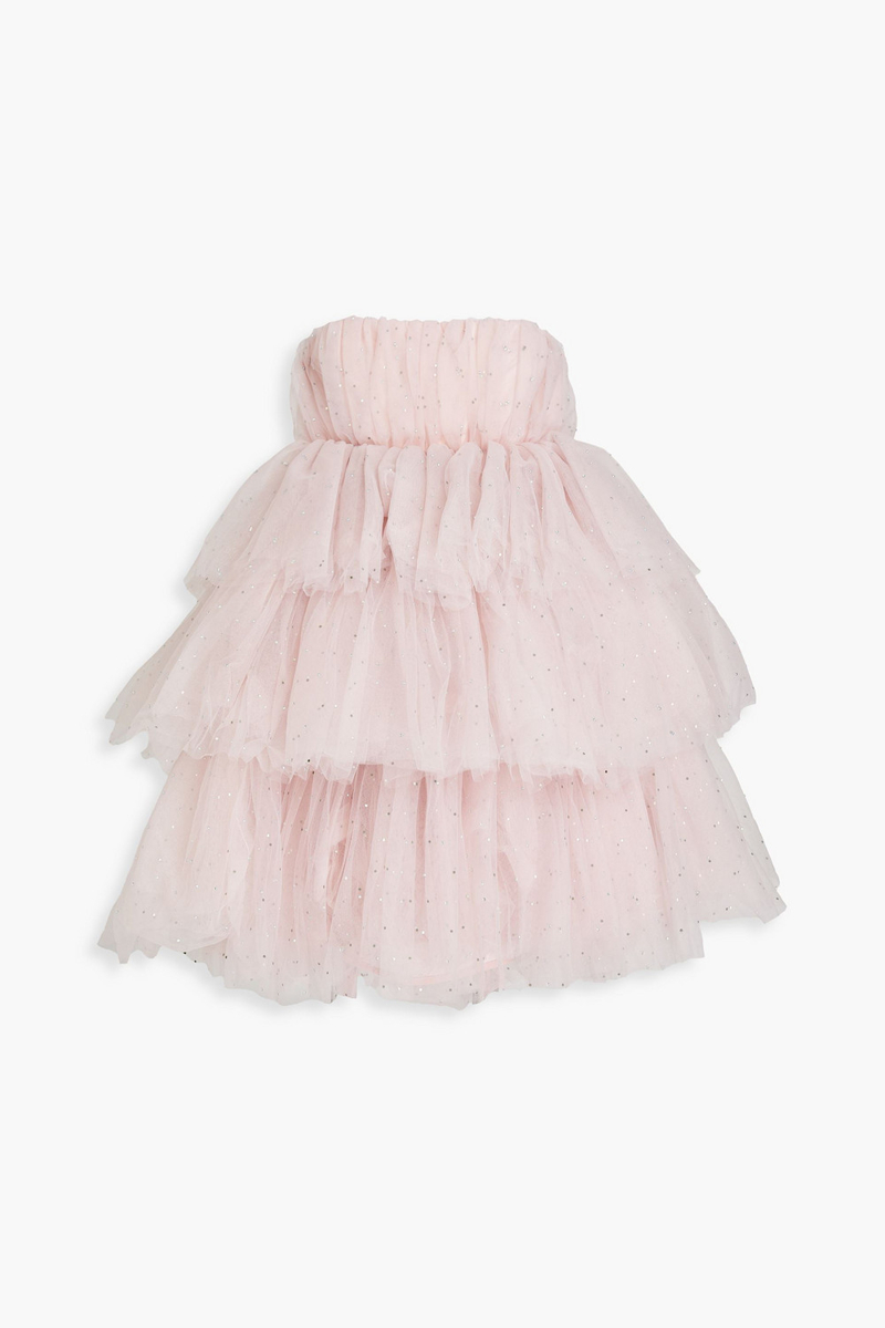 Rotate Birger Christensen - Carlosa tiered embellished tulle mini dress - Pink - DE 38