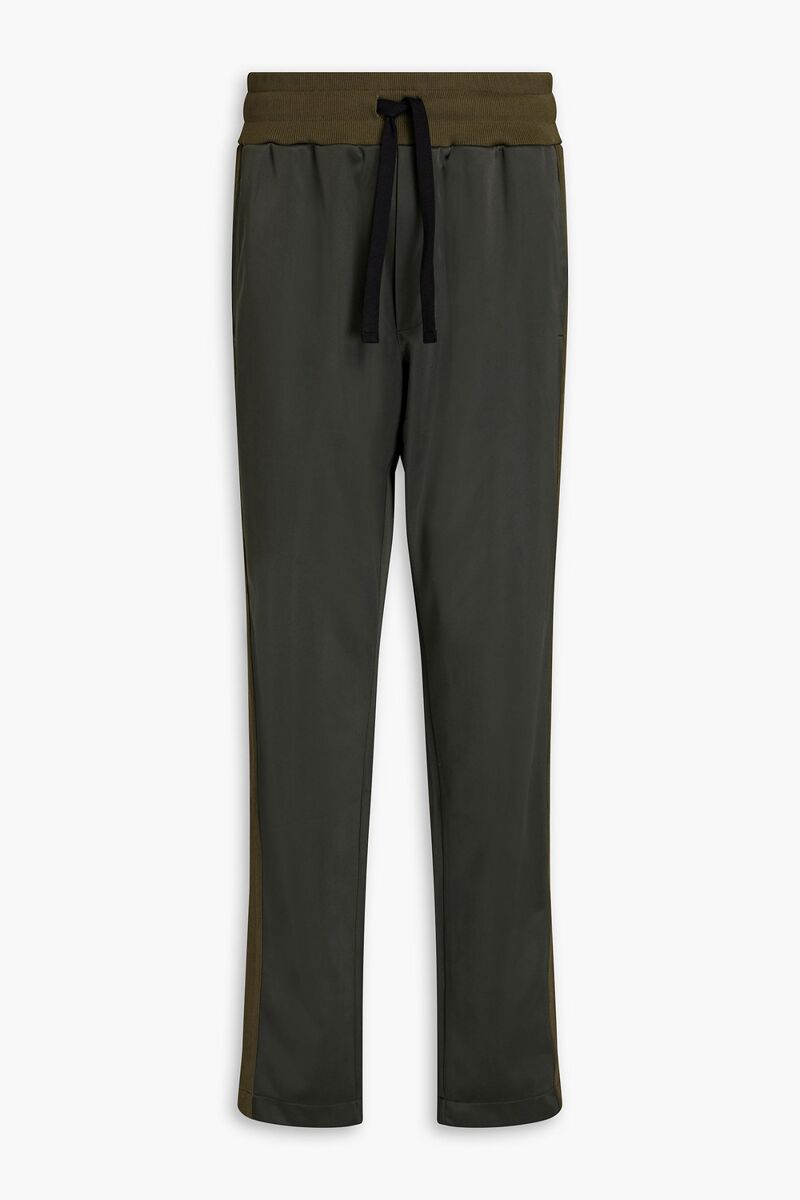 Dolce&Gabbana - Appliquéd satin-jersey track pants - Green - IT 50