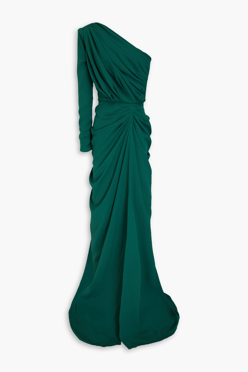 rhea costa - zeina one-sleeve crepe gown - green - it 38