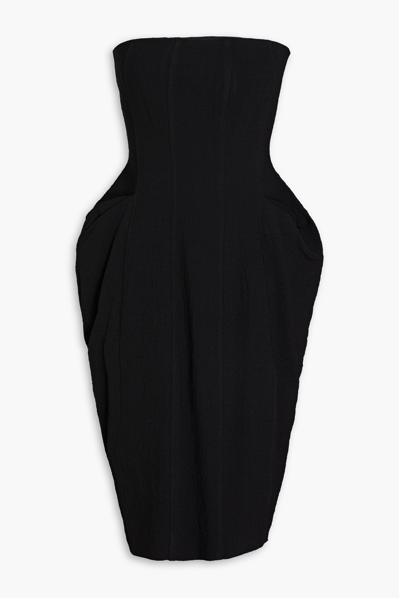 Bite Studios - Strapless pleated crepe dress - Black - UK 6