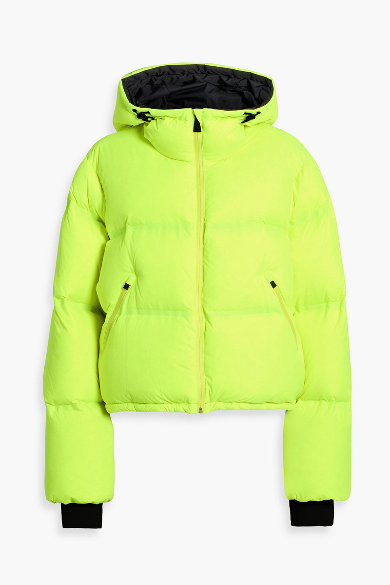 aztech mountain - minnie nuke cropped neon quilted down ski jacket - yellow - it 48