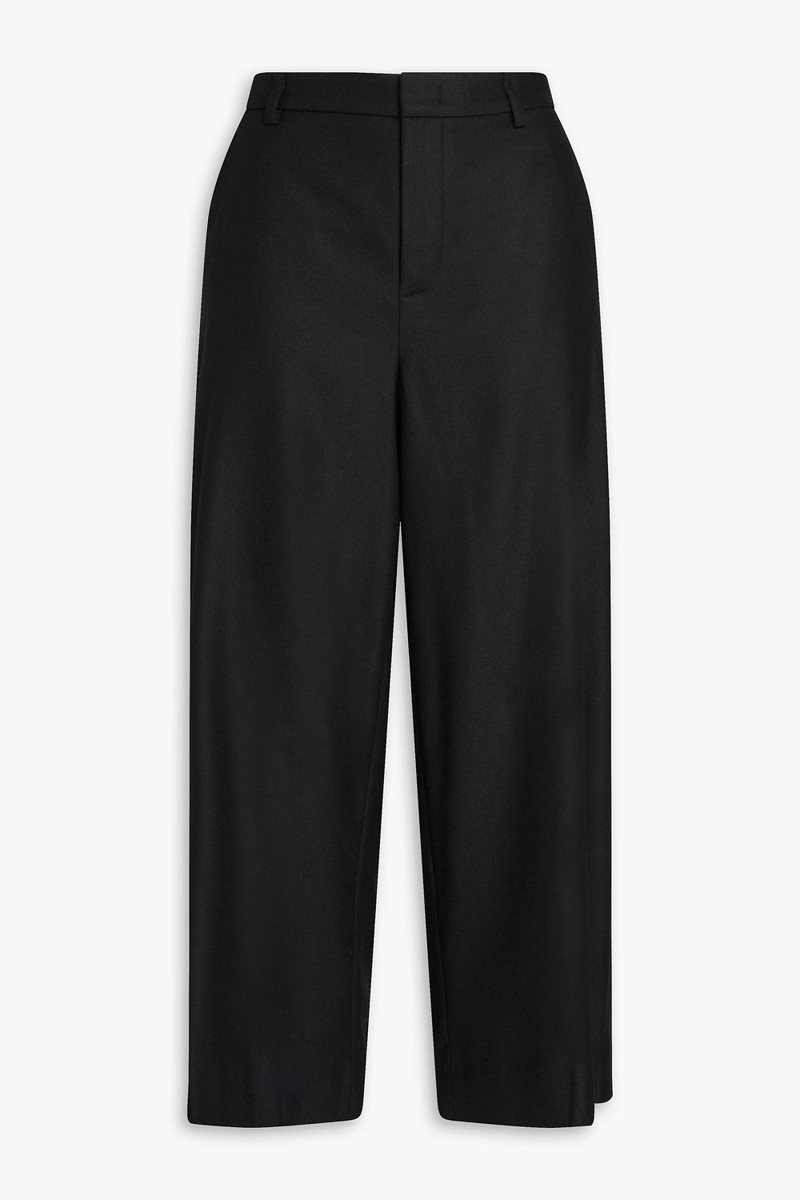 vince. - wool-blend flannel culottes - black - us 4