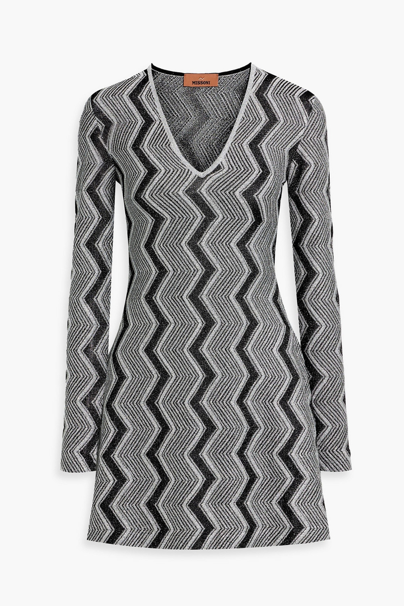 missoni - metallic crochet-knit mini dress - metallic - it 44
