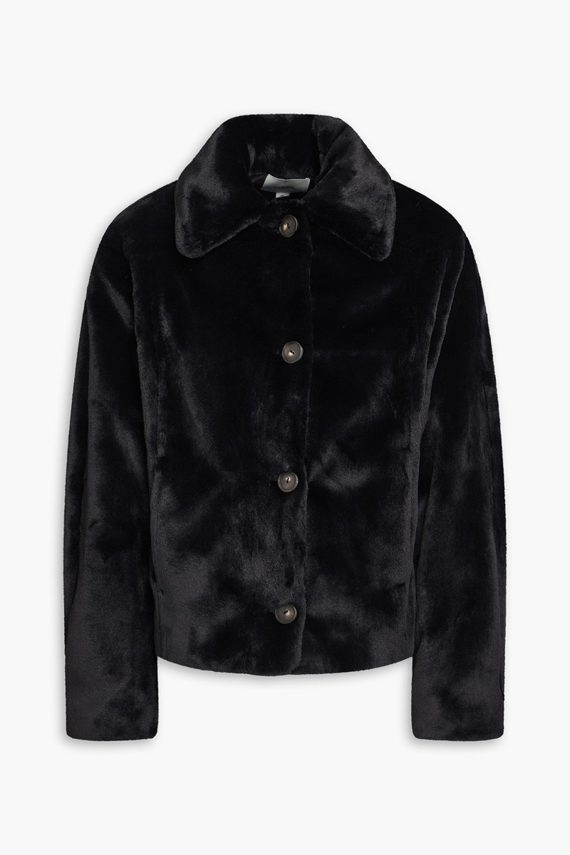 vince. - plush jacket - black - s