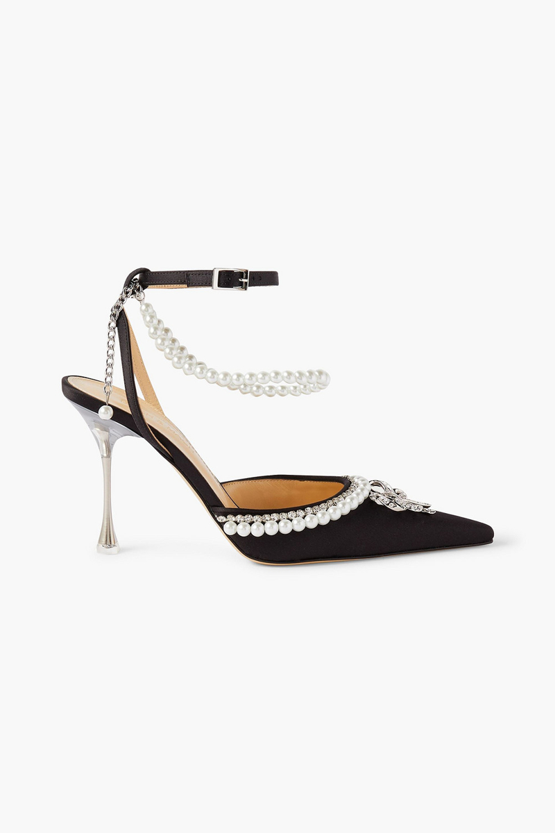 Mach & Mach - Sophie embellished satin pumps - Black - EU 40