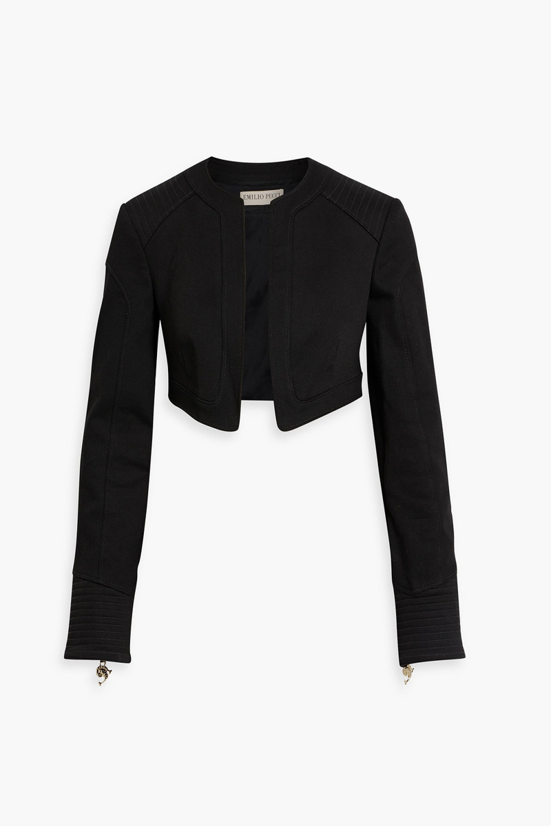 pucci - cropped cotton-blend drill jacket - black - it 38