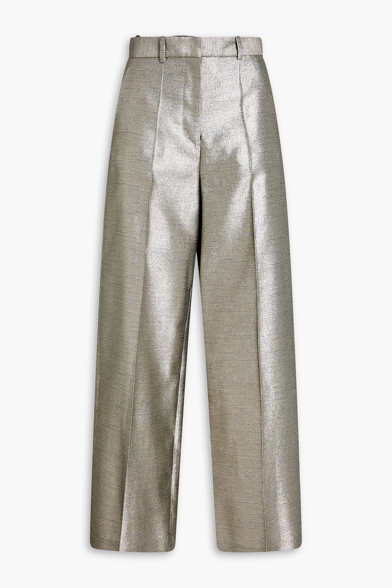 joseph - alana metallic shantung wide-leg pants - metallic - fr 34
