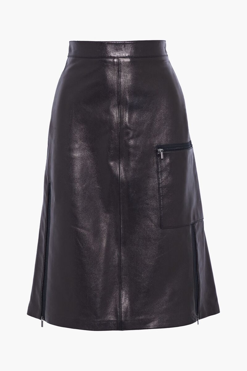 Acne Studios - Zip-detailed metallic leather skirt - Black - DE 32