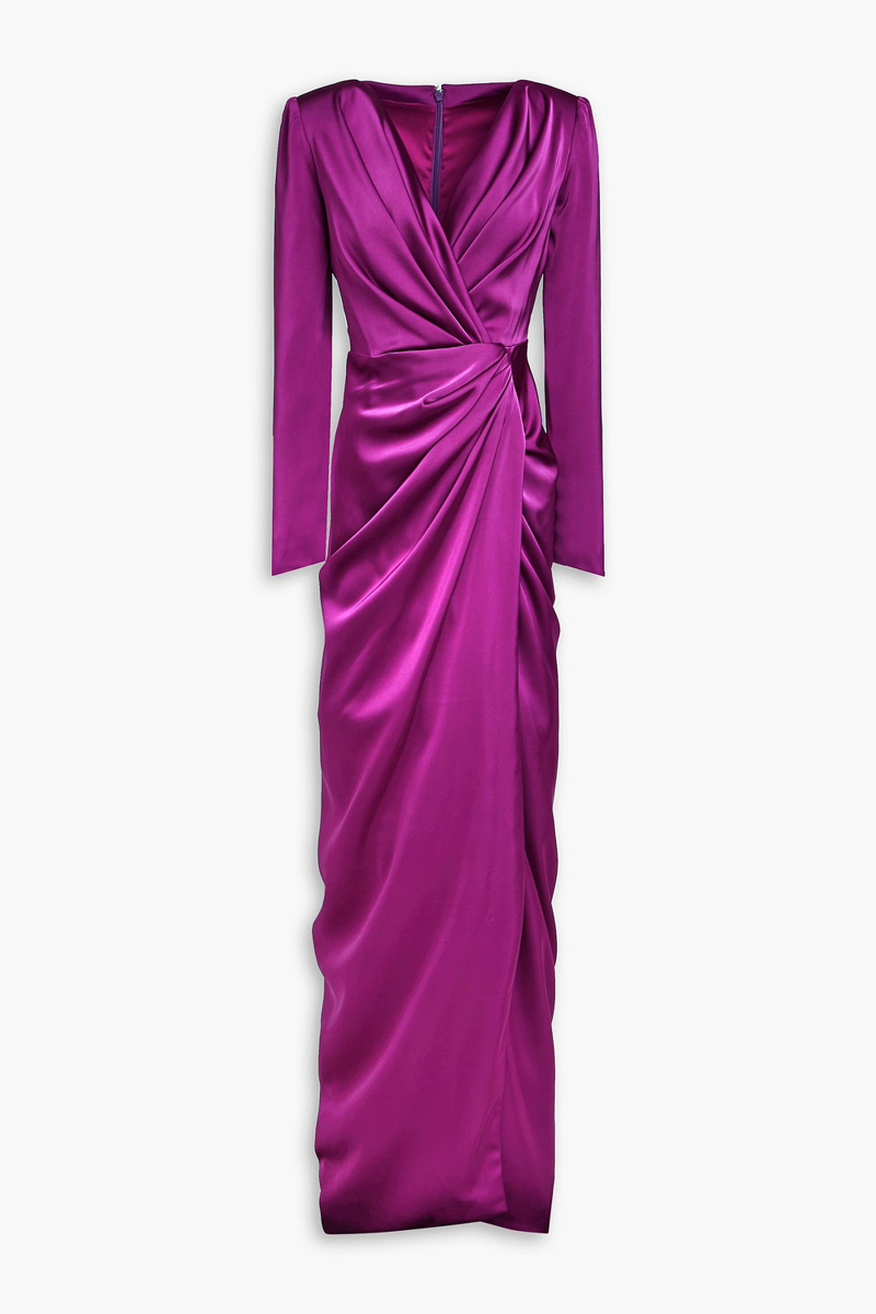 rhea costa - draped satin maxi dress - purple - it 50