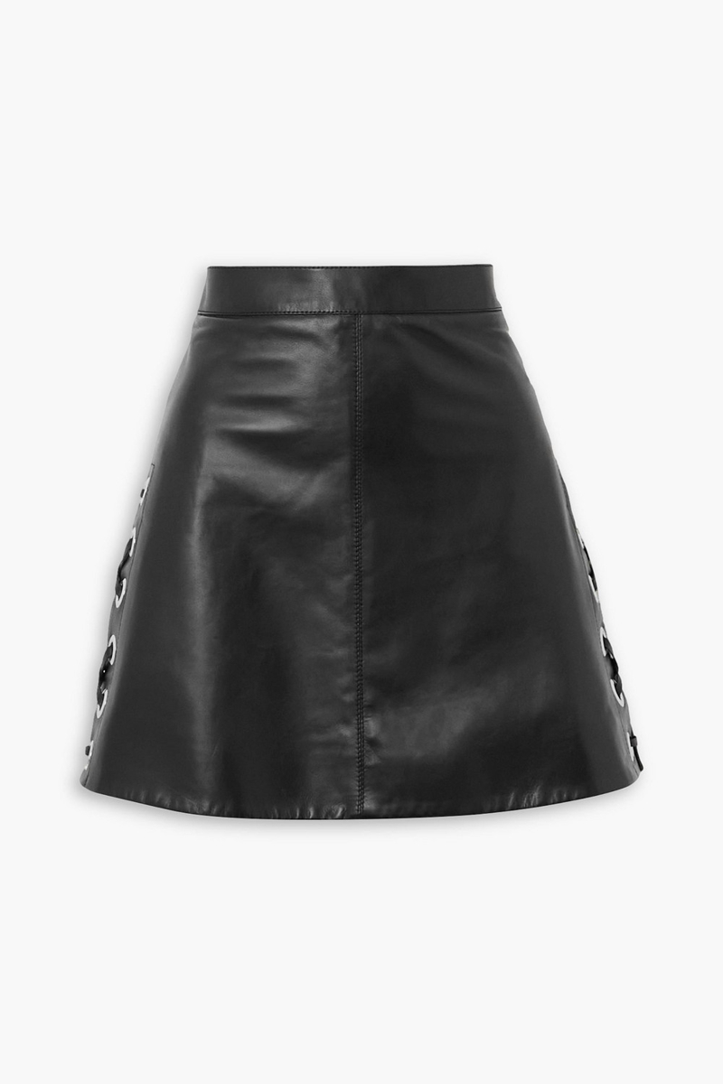 Chloé - Lace-up leather mini skirt - Black - FR 38