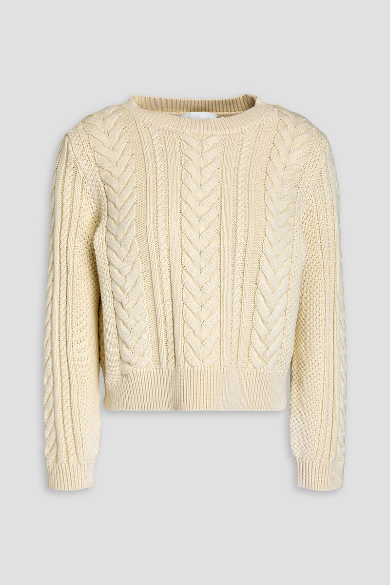 zimmermann - cable-knit cotton sweater - white - 0