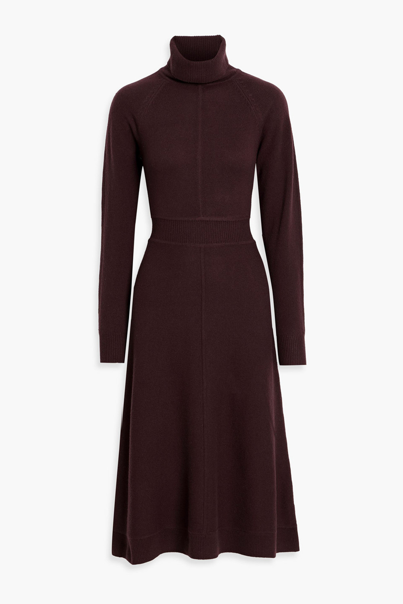 derek lam 10 crosby - diana wool turtleneck midi dress - burgundy - m