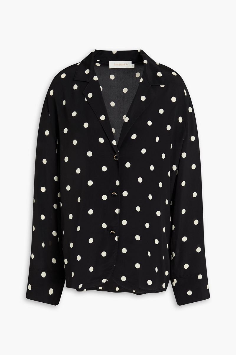 zimmermann - polka-dot crepe de chine shirt - black - 00