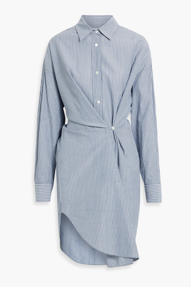 marant étoile - seen striped cotton shirt dress - blue - fr 40