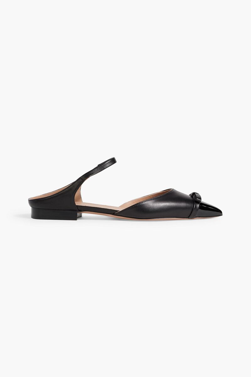 Malone Souliers - Blythe 10 bow-detailed leather point-toe flats - Black - EU 37.5