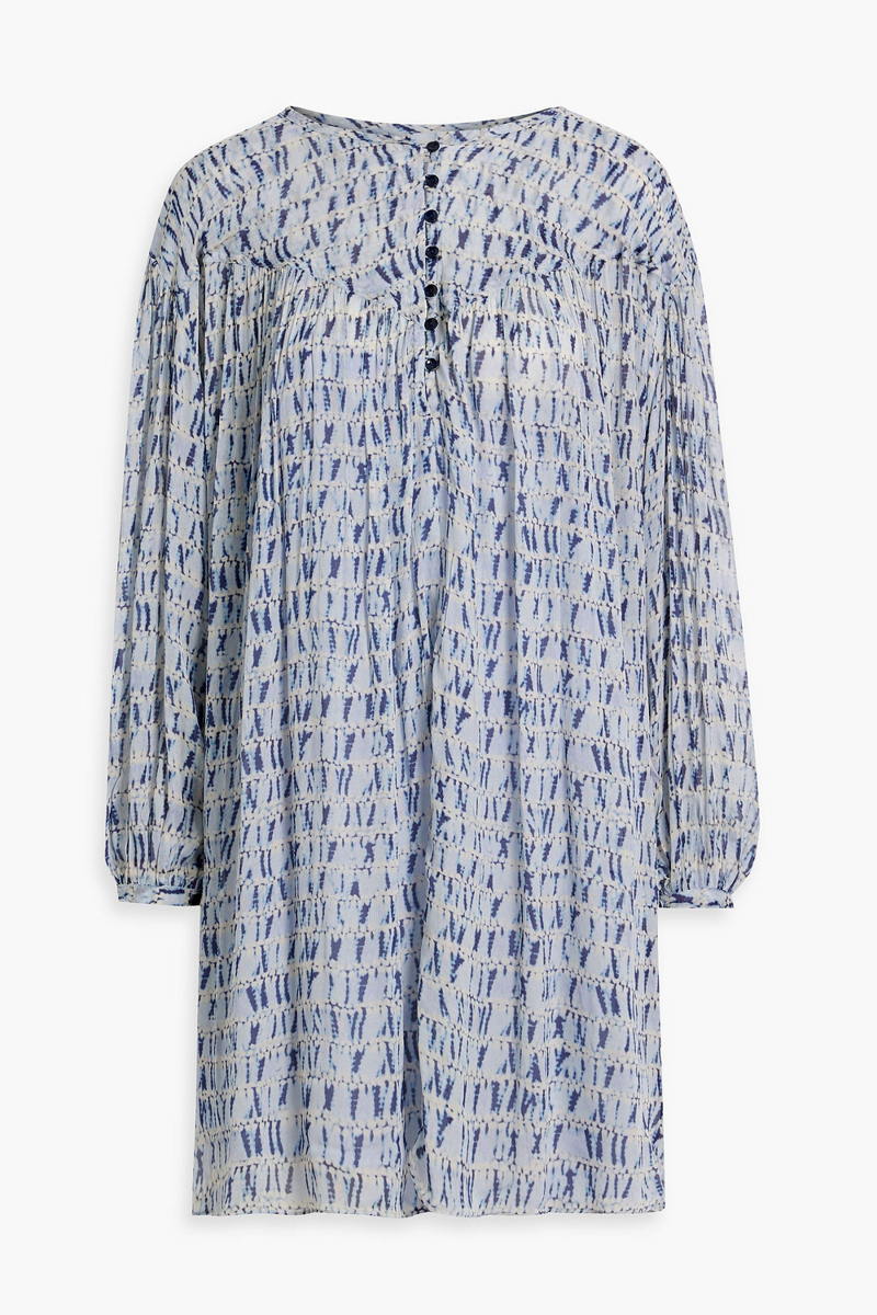 Marant Étoile - Silorion tie-dyed crepon mini dress - Blue - FR 40