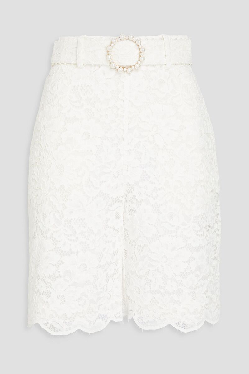 Zimmermann - Belted corded lace shorts - White - 00
