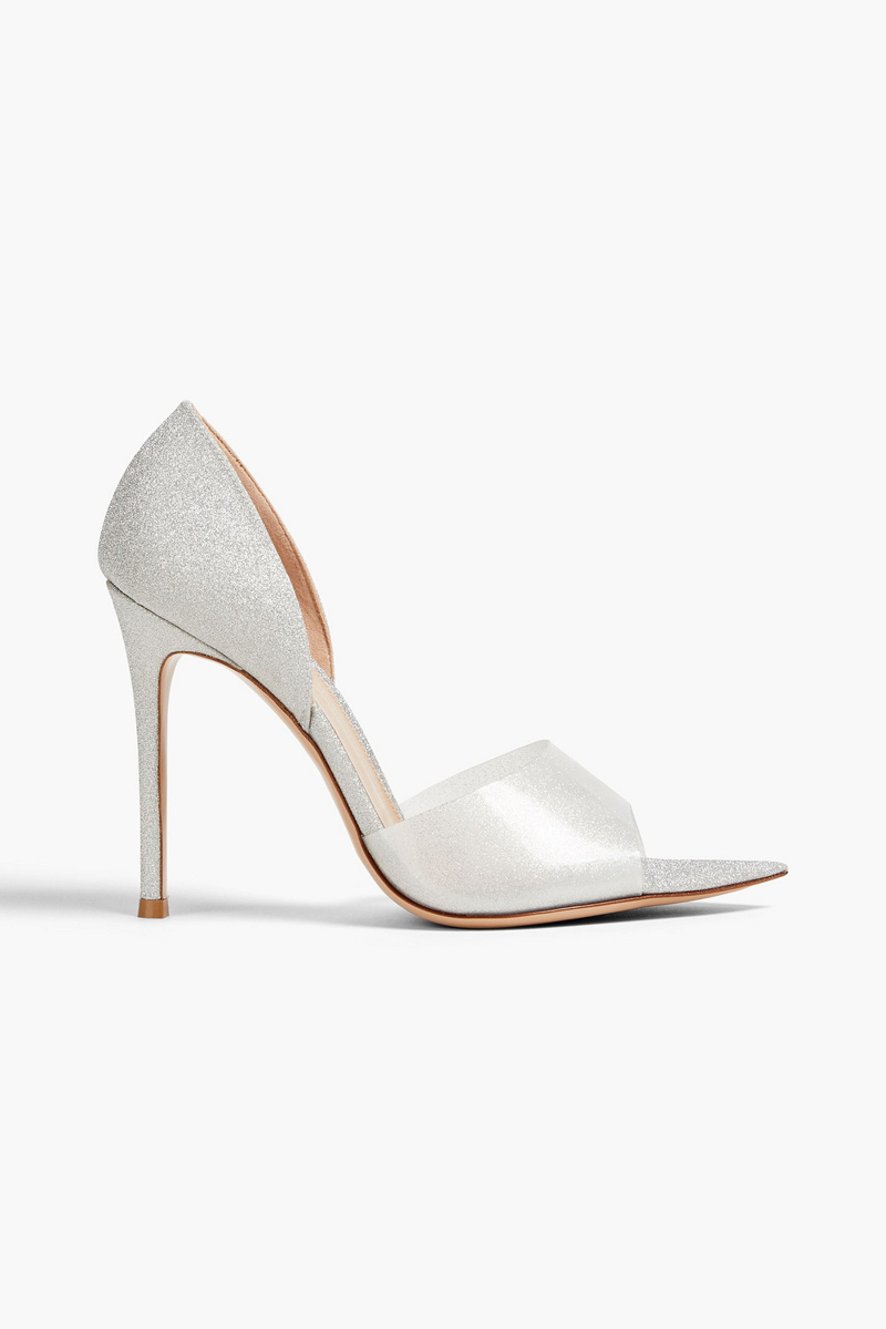 Gianvito Rossi - Bree glittered woven and PVC pumps - Metallic - EU 39.5