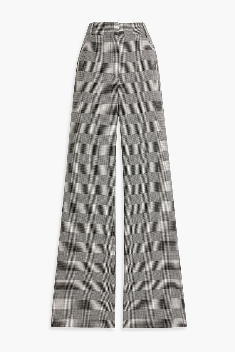 nili lotan - arielle prince of wales checked wool-blend tweed flared pants - black - us 00