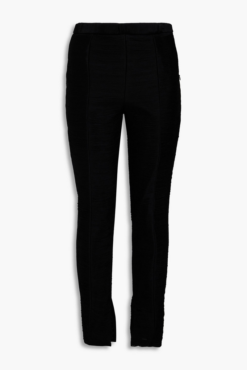 alexander wang - fringed mesh leggings - black - us 2