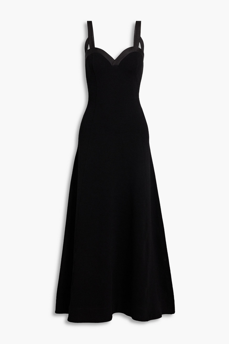 Jil Sander - Bouclé-knit cotton-blend maxi dress - Black - FR 34