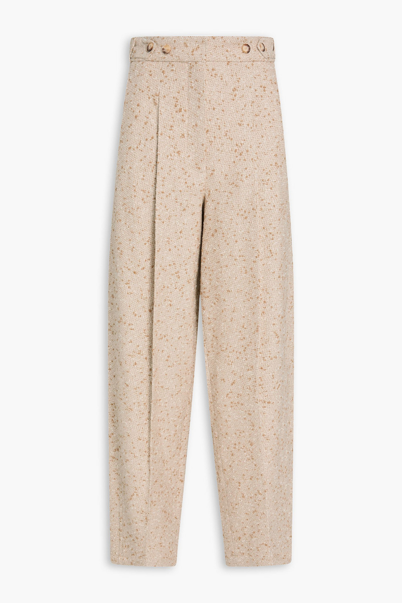 joseph - timothy bouclé-tweed tapered pants - neutral - fr 34