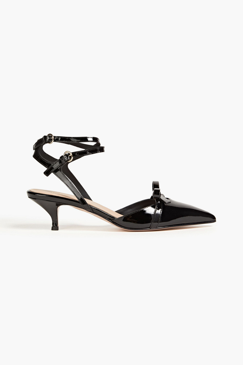 RED(V) - Bow-detailed patent-leather pumps - Black - EU 36