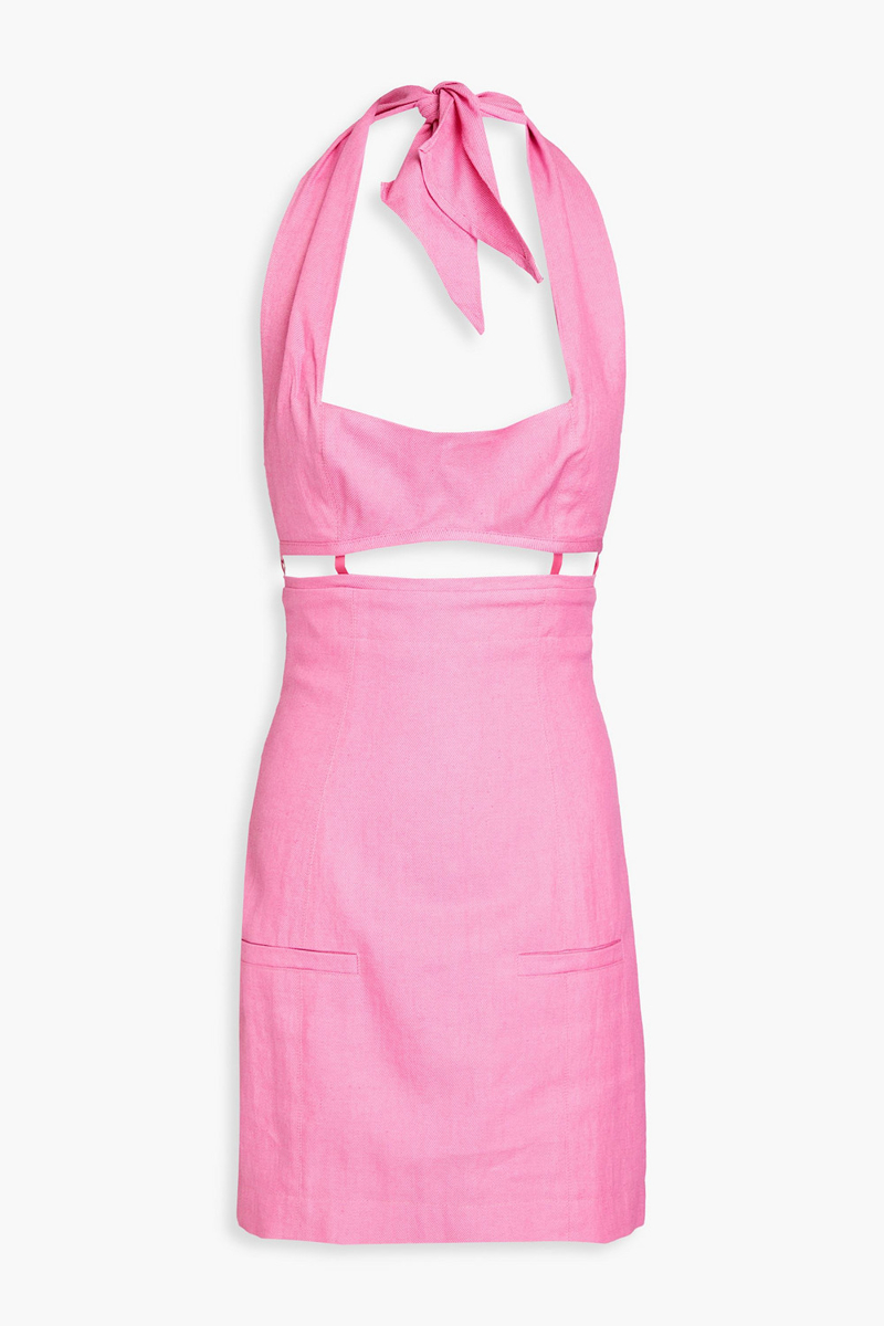 JACQUEMUS - Limao cutout twill halterneck mini dress - Pink - FR 36