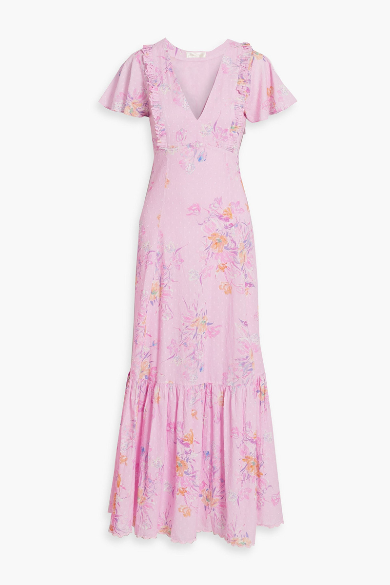 LoveShackFancy - Vinnie floral-print fil coupé cotton maxi dress - Pink - US 00