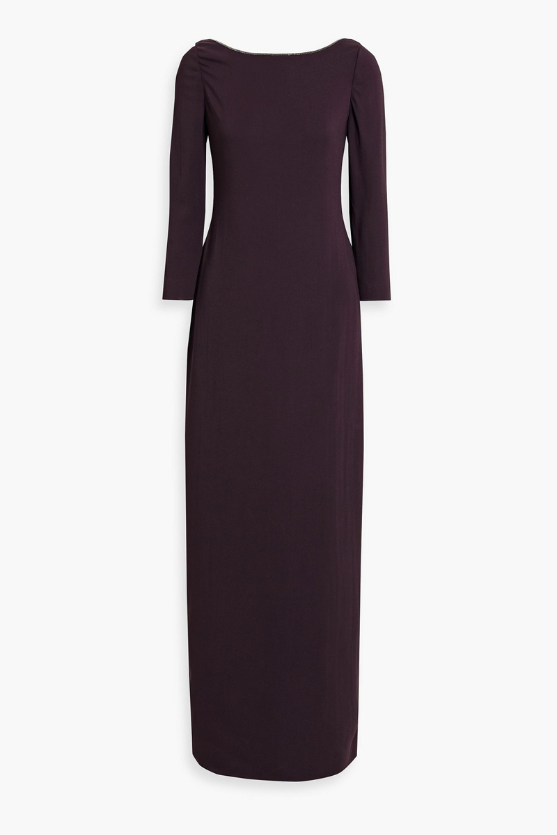 Fabiana Filippi - Bead-embellished crepe maxi dress - Purple - IT 40