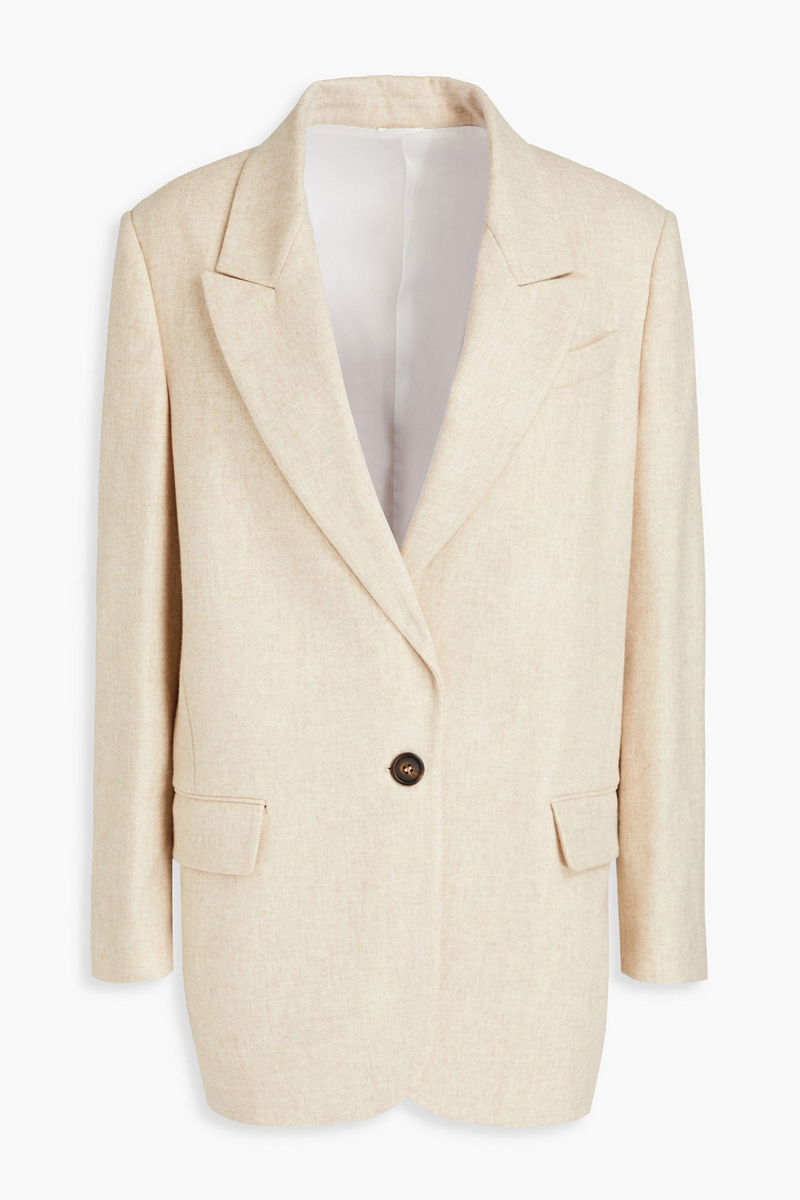 brunello cucinelli - bead-embellished wool blazer - neutral - it 36