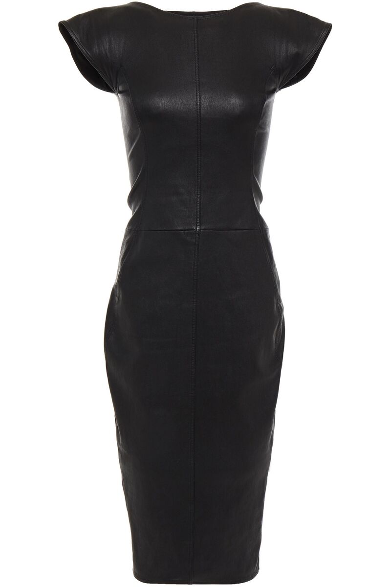 Rick Owens - Open-back stretch-leather dress - Black - IT 44