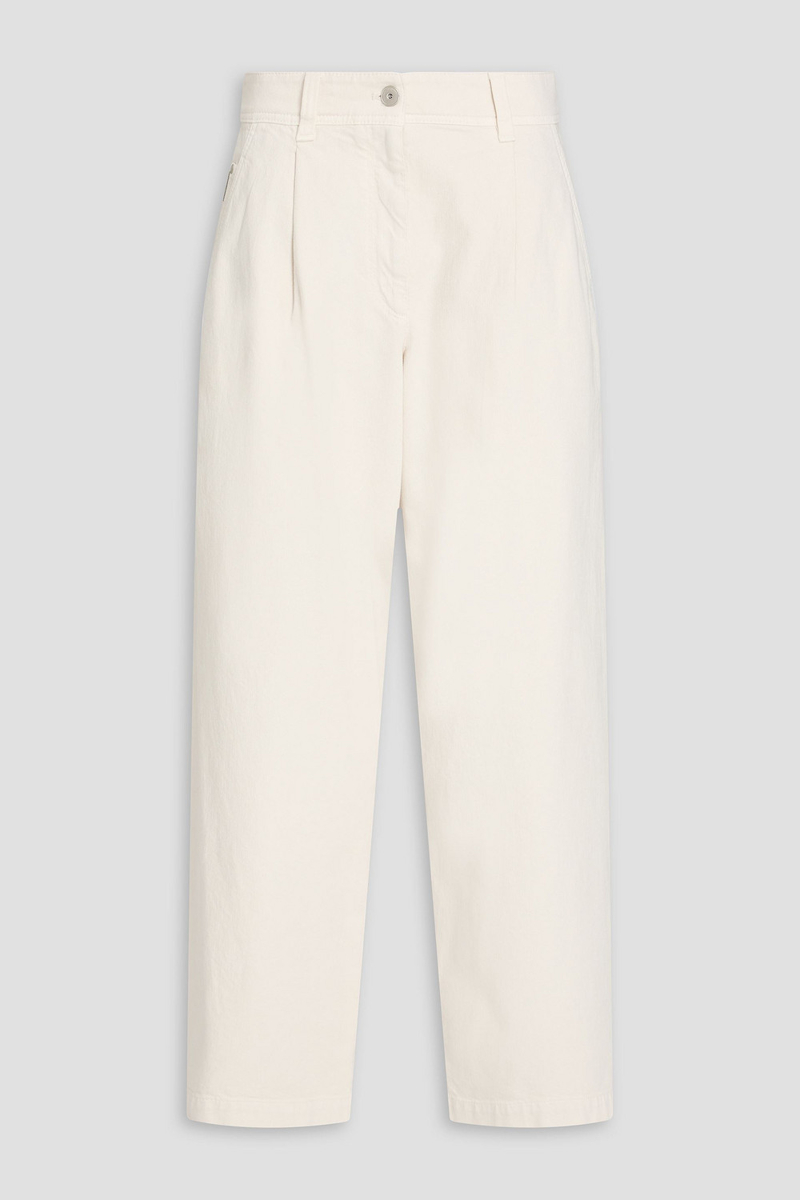 brunello cucinelli - high-rise wide-leg jeans - white - it 36