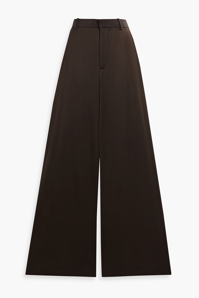 frame - twill wide-leg pants - brown - us 2
