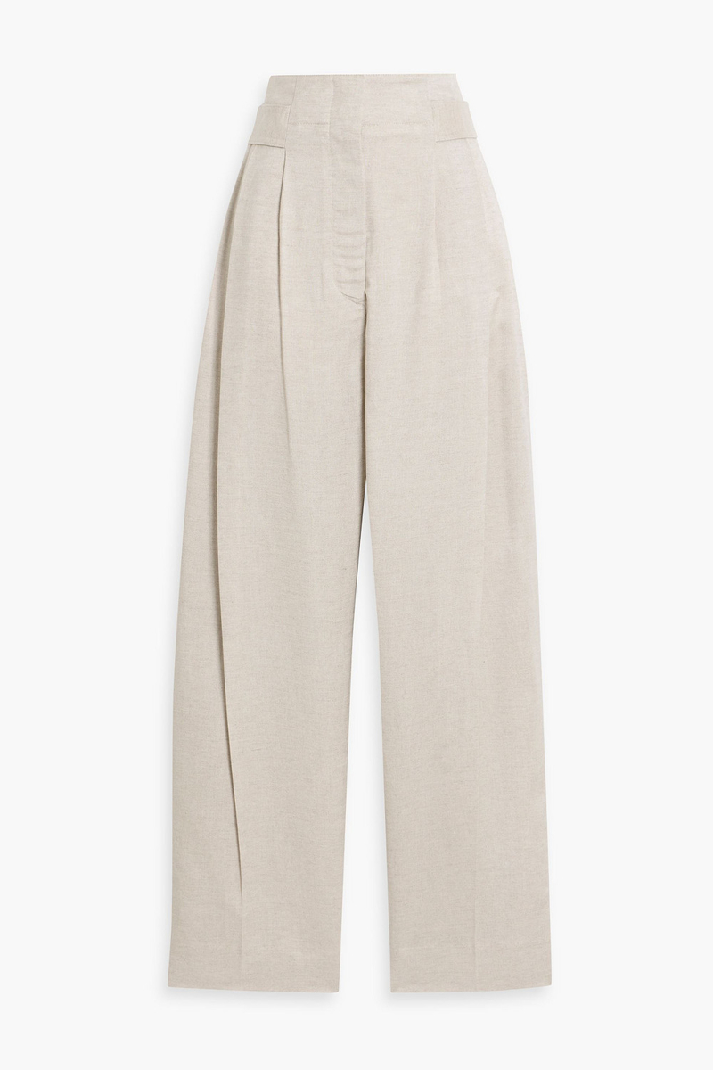 toteme - linen and lyocell-blend wide-leg pants - neutral - fr 40