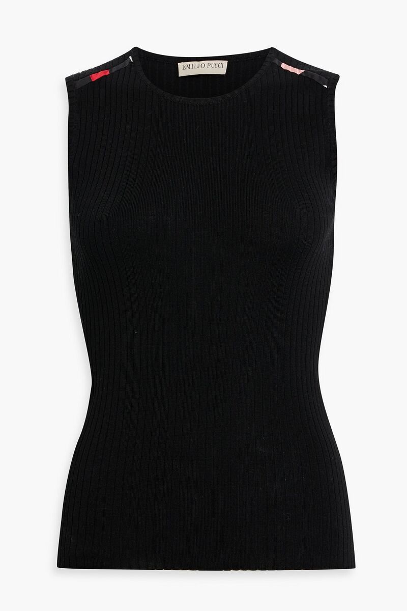 Pucci - Ribbed cotton tank - Black - XL