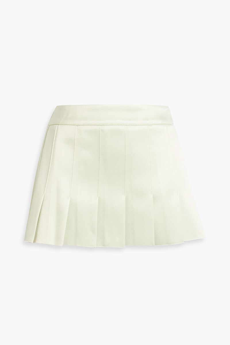 16ARLINGTON - Nimue pleated satin mini skirt - Green - UK 8