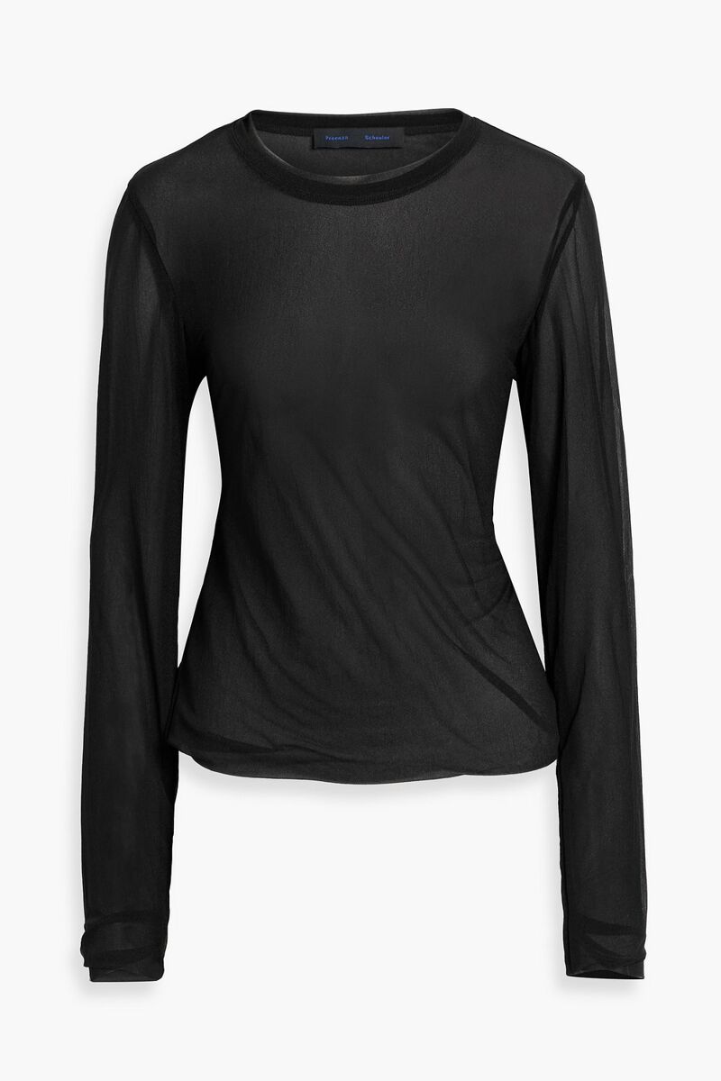 Proenza Schouler - Dara chiffon top - Black - XL